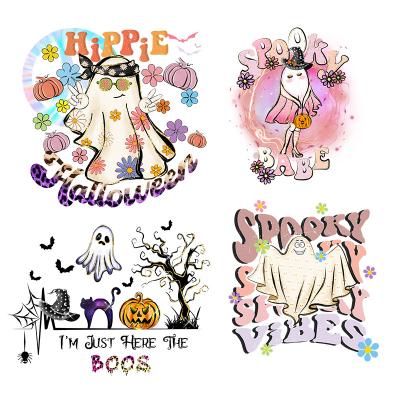 China Washable Iron On Plastic Sheet Halloween Design Screen Printing Machine Printable Happy Logo Heat Transfer Sticker for sale