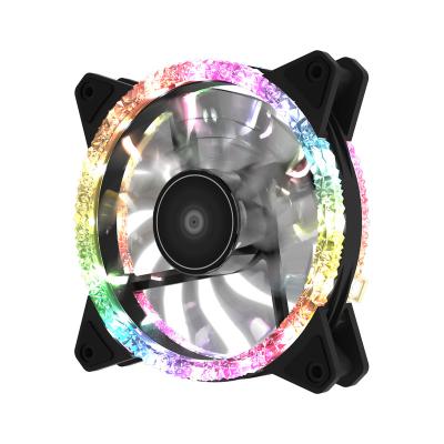 China Factory Wholesale Price 120mm Sparkling Diamond Powerful Fans 12V RGB 6*25mm PIN Big Airflow Cooling Fan 120*120 for sale