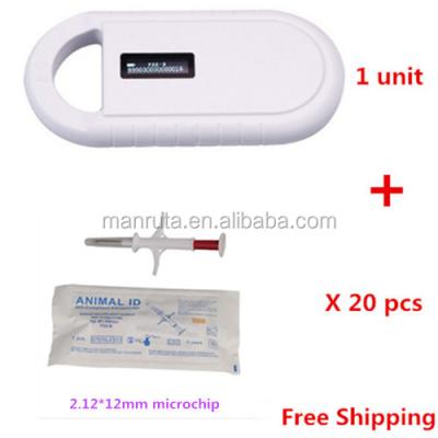 China Animal ID On Free Promotion Shipping 20 Pcs / Lot 2.12X12 Mm Pet Microchip ID And 1 Scanner Wholesale Online for sale