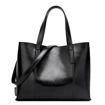 China Latest Design Fashion Vintage Oil Tote Bag PU Leather Women Handbags Lady for sale