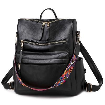 China Fashion Faux Leather Women 2020 Multifunctional School Bag Large Capacity Travel Ladies Ladies Backpack Bag for sale