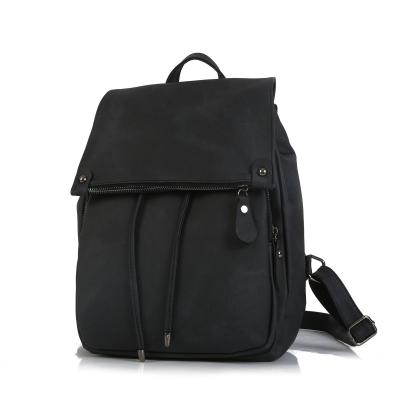 China Simple Fashion School Bag Large Capacity PU Leather Waterproof Backpack For Women for sale