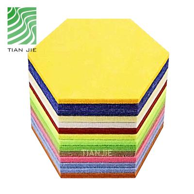 Cina Eco-friendly Tianjie Acoustic Panels Absorption Hexagon Wall Acoustic Panel Polyester Absorber in vendita