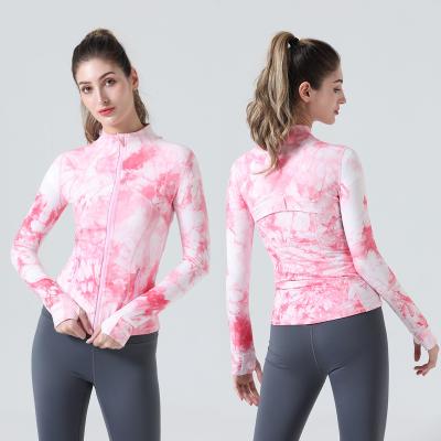 China Polyester cotton Lulu Yoga Sports Women Nylon Zipper Yoga Clothes Women's Long-Sleeved Yoga Tops Women  Gym Top Yoga Crop Top for sale