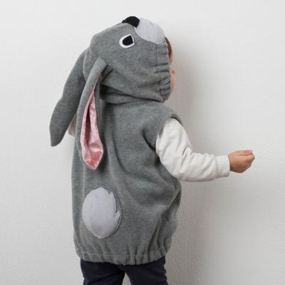 China Custom Rabbit Designed Kids Costume Coats Kids Custom Rabbit Designed Costume Coats Baby Fleece Custom Rabbit Design Toddler Costume Sleeveless Hooded Coats for sale