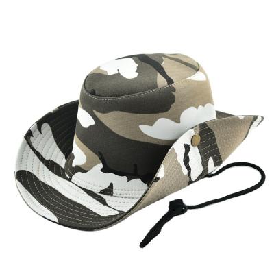 China Wholesale Sun Protection Camouflage Character OEM Fashion Brim Cowboy 9cm Wide Adjustable Hat for sale