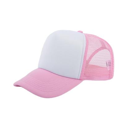 China Hot Selling 5-Panel Polyester Plastic Hat 100% Casual Brim Inserts Curved Brim White Trucker Hats for sale