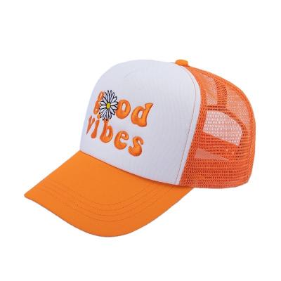 China 5-Panel Fashionable 3d Blast Promotional Custom Embroidery Mesh 5 Panel Hat 2023 Foam Trucker Empty Hat for sale