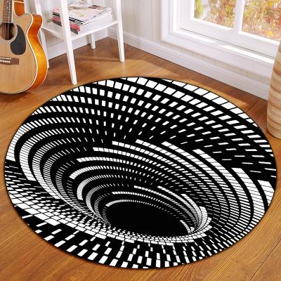 China Vortex 3D Illusion Non-Slip Mat Non-Slip Floor Mat Area Rug Abstract Geometric Print Living Room Bedroom Mat 3D Optical Vortex Carpet for sale