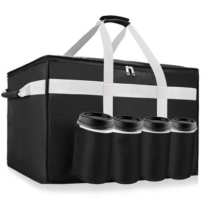 China Insulated Tender Insulated Waterproof Food Delivery Bag Delivery Bags With Cup Holder Drink Carriers for sale