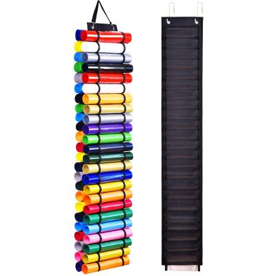 China Storage Vinyl Organizers Rack Store Up to 48 Rolls Wall-mount Vinyl Rack Bag for Craft Room Vinyl Rolls Storage Rack for sale