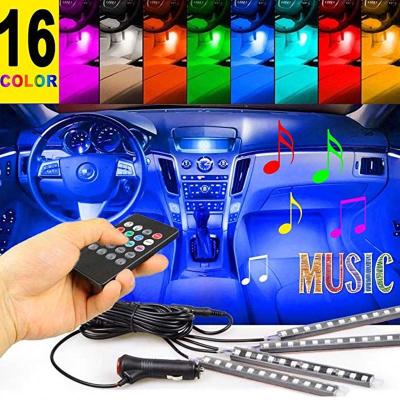 China 7 Colors 12 Chips Styling Led Car Atmosphere Lights RGB Hot Selling Music Led Strip With 5050 MJACL0321 for sale