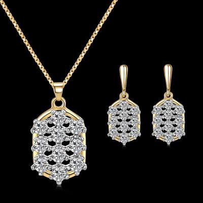 China Other Irregular Rhinestone Metal Women Earrings Necklace Set for sale