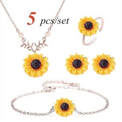 China CLASSIC Fashion Jewelry Accessories Jewelry Gifts Sunflower Leaf Branch Jewelry Set for sale