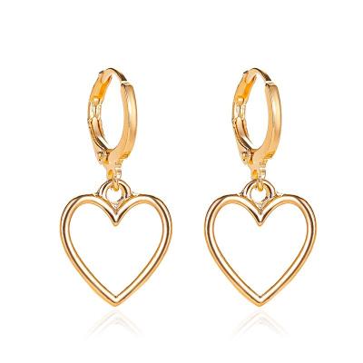 China TRENDY punk simple design classic cavity heart drop earrings for women new brand fashion ear cuff piercing dangle for sale