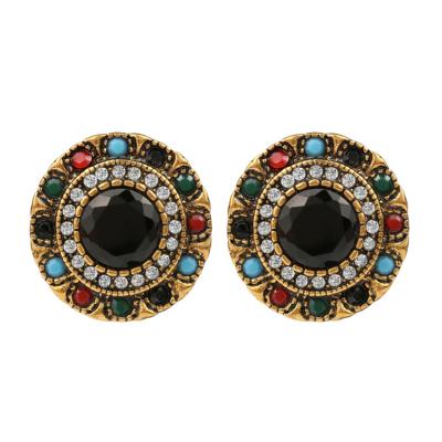 China TRENDY Bohemian Design Jewelry Fashion Romantic Valentine's Day Gift Accessories For Women Vintage Retro Crystal Stud Earrings for sale