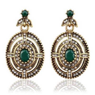 China TRENDY fashion drop Bohemian Crystal Hollow Cross Earring Gold earrings color big earrings for women antique jewelry 2022 new for sale