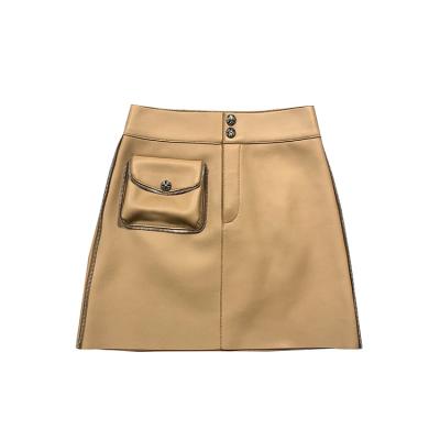 China Breathable Sheepskin A Three-Dimensional High Version Pocket Style Motorcycle Short Skirt for sale