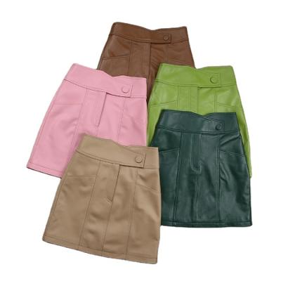 China High Waist Sheepskin Girls Colors Genuine Leather Skirts Multi Hip Breathable Fashionable Slim Skirt for sale