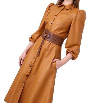 China Puff Sleeve Swing Shirt Dress Breathable Oversized Sheepskin T for sale