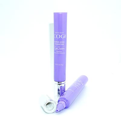 China Round tube 15ml squeeze tube for eye cream cosmetic packaging plastic tube with long spout for sale