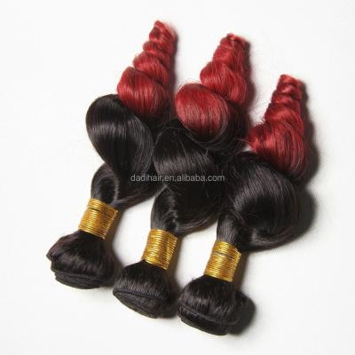 China Wholesale Brazilian Loose Wave 6A Hair, Soft Double Drawn Ombre Hair Extension, Two Tone Color Loose Wave T1bbug for sale