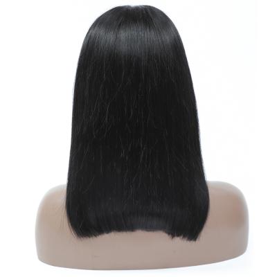 China 100% Natural Black Bob Wigs 13x4 Lace Front Silky Straight Hair Human Hair Wigs for sale