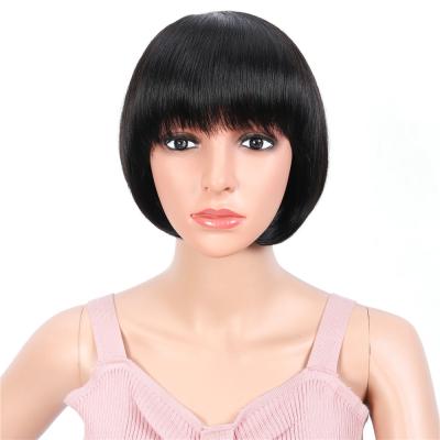 China Silky Straight Wave Bob Wigs Human Hair Vendor, Peruvian Virgin Hair Wigs Short Dangle Machine Made Wig for sale