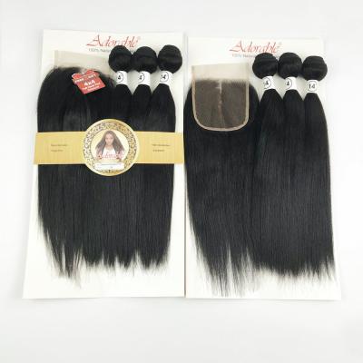 China Dropshipping mixed wave silky straight style hair extension new, mix silk straight bundled hair mixed animal synthetic darling seller for sale