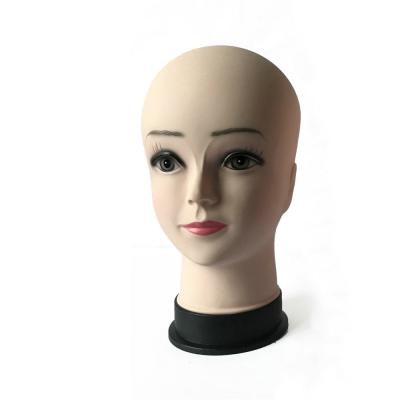 China Soft cheap female mannequin head display wig factory bald wig without hair, head training for white women has make up for sale