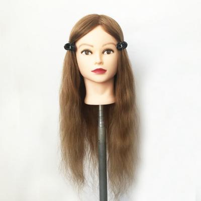 China Wholesale 100% Salon Silky Straight Light Wave Color Hair Mannequin Doll Training Head Practice Head Blonde for sale