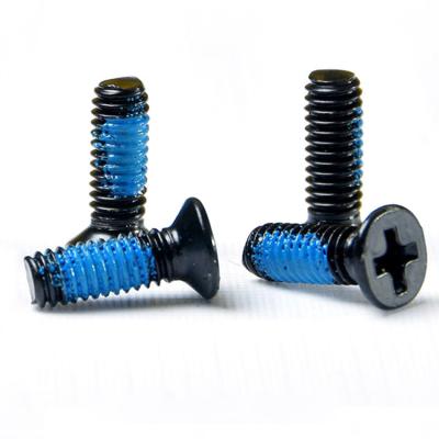 China SS304 SS316 Zinc Phillips Pan Customized Black Cross Recessed Head Machine Screw With Nylon Patch for sale