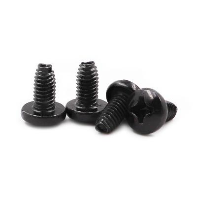 China DIN7500 Stainless Steel Pan Stainless Steel Black Flake Cross Recessed Thread Bearing Pan Head Screw for sale