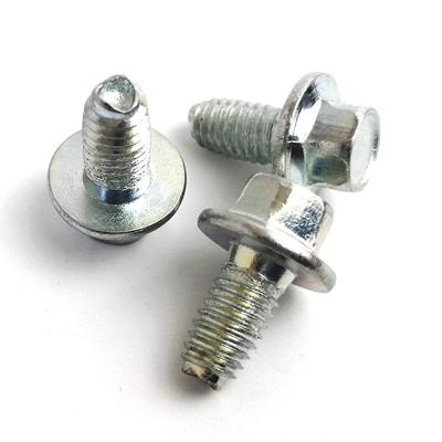 China Galvanized High Type Hex Flange Head Tooth Lock Triangular Pan Customized Steel Thread Bearing Screw for sale