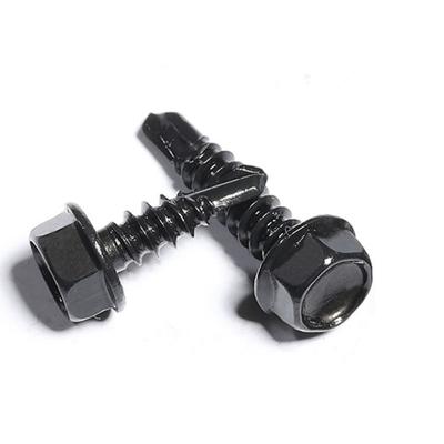 China DIN7504K Pan Metal Tornillos Steel Black ZincHex Self Drilling Head Screw With EPDM Gasket for sale