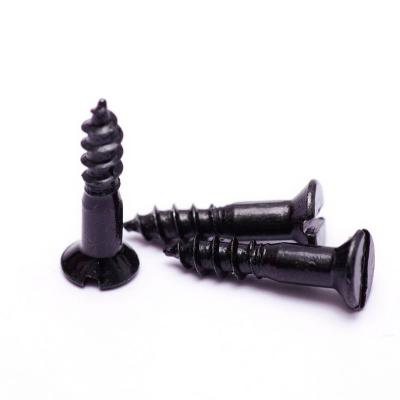 China Pan Black din97 Galvanized Slotted Countersunk Flat Head Chipboard Self Tapping Wood Screw for sale