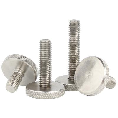 China Type 304 316 Stainless Steel DIN653 Flat Round Thin Head Low Round Knurled Thumb Head Screw for sale