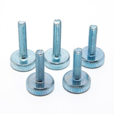 China Galvanized Round 3/8 Colorful Silver M6 Blue Knurled Round Head Tightening Inch Screws for sale