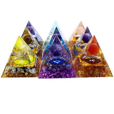 China Europe Wholesale Crystal Energy Orgonite Pyramid 12 Constellations Orgone Pyramids Healing Stones and Crystals for sale