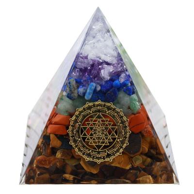 China Europe Wholesale Chakra Stones Crystals Resin Energy Orgone Organite Pyramid Crystal Handicrafts for sale