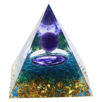 China Europe New Orgone Pyramid Healing Natural Crystal Reiki Chakra Generator Orgonite Pyramid Meditation Tool for sale