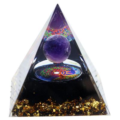 China Europe Wholesale Obsidian Energy Orgone Organite Pyramid Crystal Crafts Gift Healing Chakra Meditation for sale