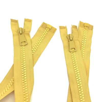 China 15# Wide Open End Waterproof Custom Plastic Resin Garment Zipper With Colorful Strip for sale