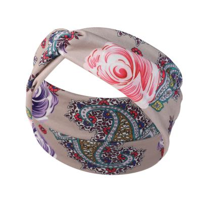 China Custom Printed Elastic Band Belt Printed Headband For Ladies Hair Decoration for sale