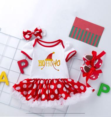 China 2021 Breathable Hot Selling Kids Christmas Cartoon Clothing Sets Luxury Short Sleeve Cute Dress for sale