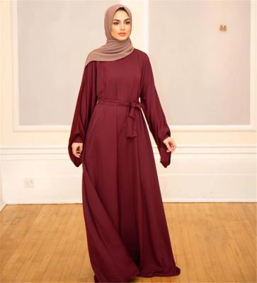 China Simple Modest Kaftan Islamic Clothing Abaya Muslim Dresses EID Abaya Dubai Turkey Solid Color For Women LAY-01 for sale