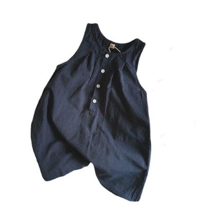 China 2021 summer baby boys and girls Korean retro air wide leg overalls casual cotton canvas sleeveless overalls for sale