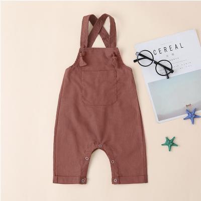 China 2021 Chinese Product Latest Sale Boutique Autumn Solid Color Boy Overalls Warm Knitted Jumpsuits Breathable for sale