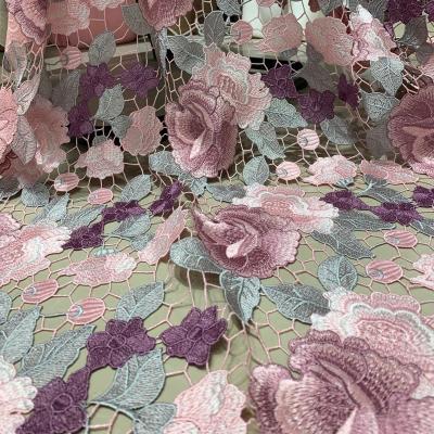 China Viable Popular Selling Floral Pattern Lace White Cotton Fabric Rope Lace Fabric For Wedding Nigeria Wedding Lace Fabrics Online Wholesale for sale