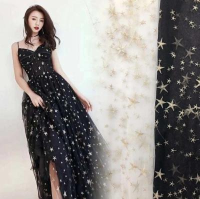 China 100% Polyester Mesh Fabric Viable Custom Printing Flat Chic Embroidery For Dress Foil Tulle Fabric Sequin Lace Sequin Lace Customer New Designs for sale